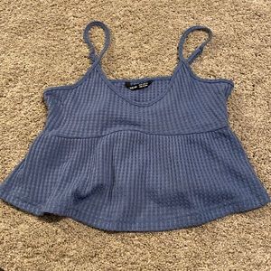 Medium blue crop top